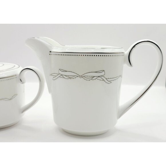 Vera Wang Fine Bone China by Wedgwood LOVE KNOTS Creamer & Sugar Bowl Brand New - Picture 3 of 15